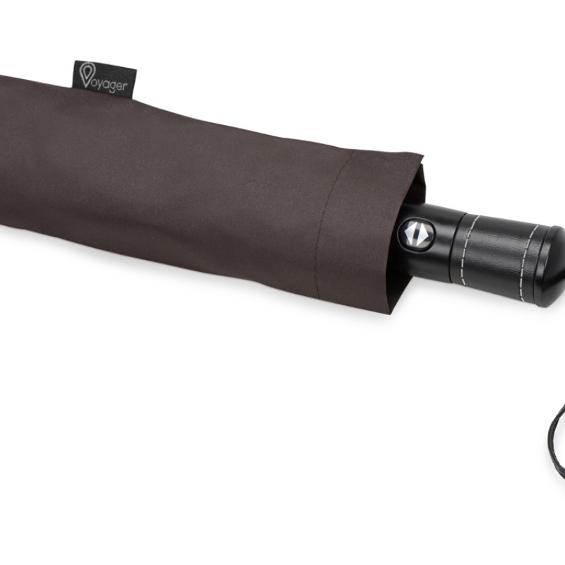 Зонт складной "Ontario", автоматический, 3 сложения, с чехлом, коричневый