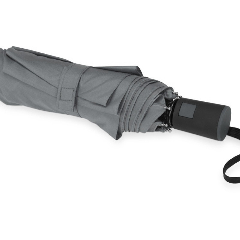Зонт складной "Irvine", полуавтоматический, 3 сложения, с чехлом, серый