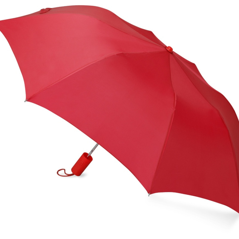 Зонт складной "Tulsa", полуавтоматический, 2 сложения, с чехлом, красный