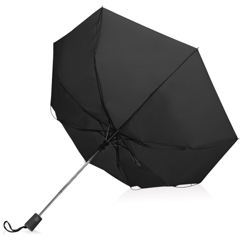 Зонт складной "Irvine", полуавтоматический, 3 сложения, с чехлом, черный