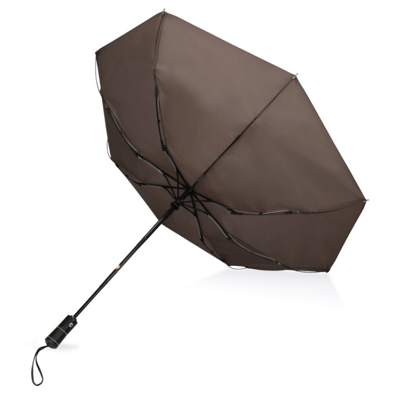 Зонт складной "Ontario", автоматический, 3 сложения, с чехлом, коричневый