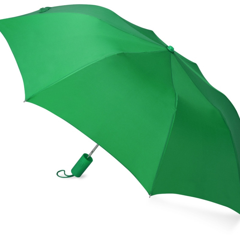 Зонт складной "Tulsa", полуавтоматический, 2 сложения, с чехлом, зеленый