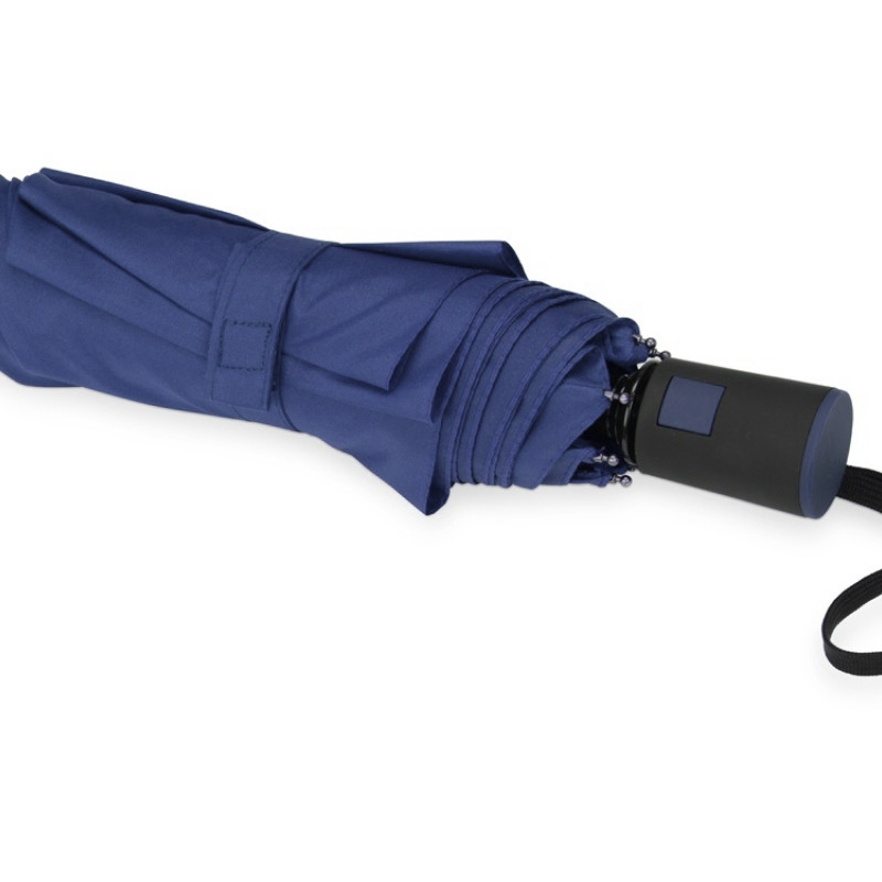 Зонт складной "Irvine", полуавтоматический, 3 сложения, с чехлом, темно-синий