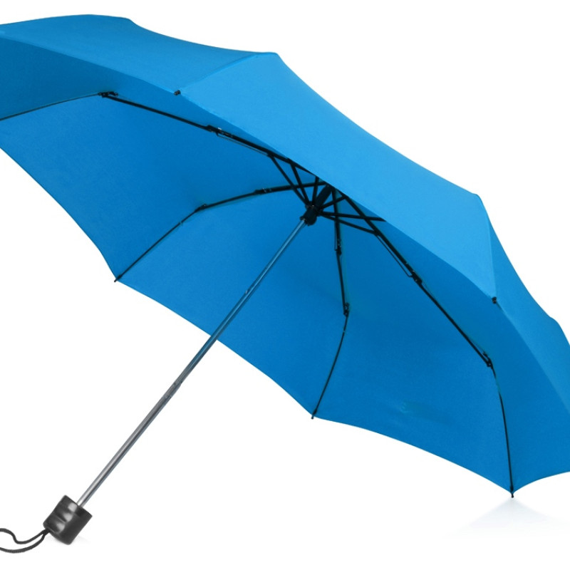 Зонт складной "Columbus", механический, 3 сложения, с чехлом, голубой