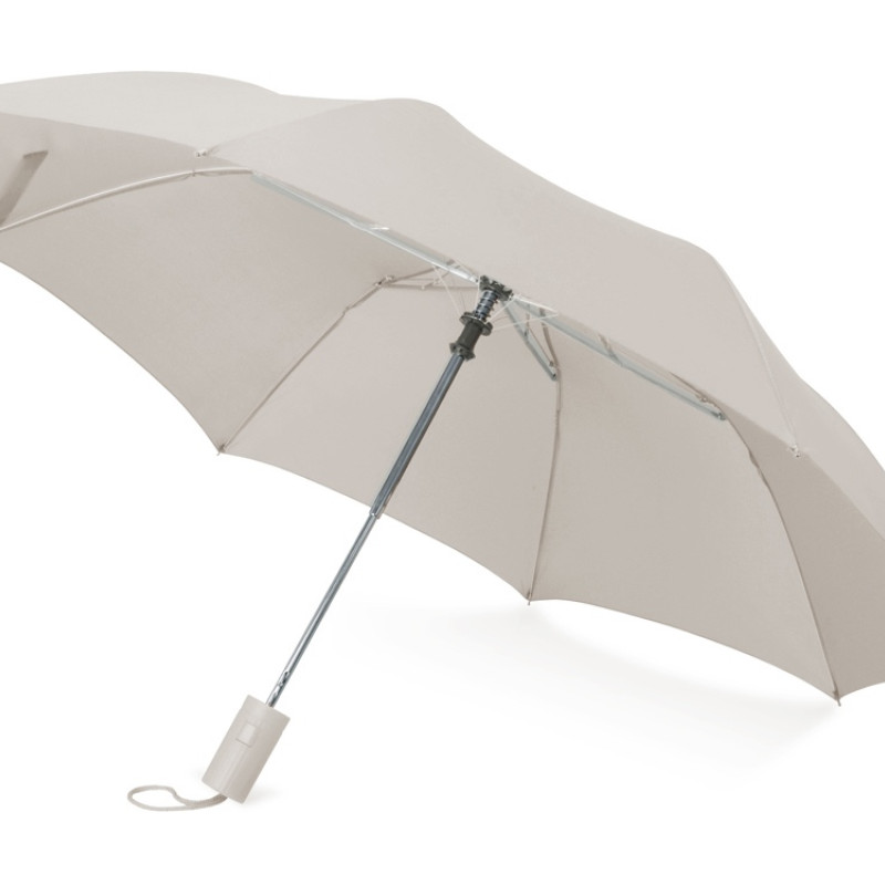 Зонт складной "Tulsa", полуавтоматический, 2 сложения, с чехлом, серый