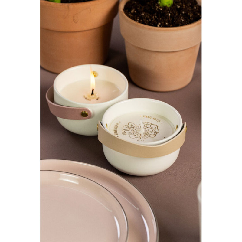 Свеча Valerie Concept с крышкой CNDL 5 BG, белый/бежевый (Р)