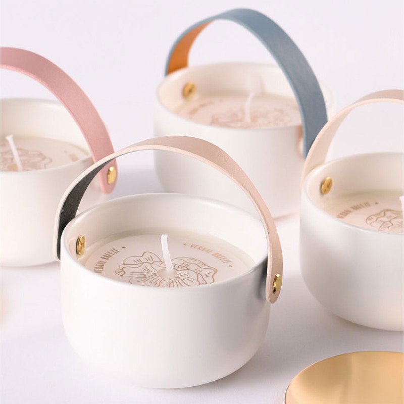Свеча Valerie Concept с крышкой CNDL 5 PINK, белый/розовый