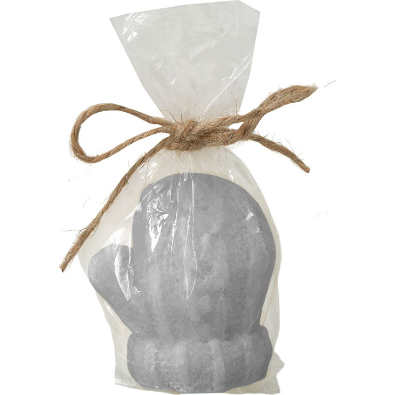 Свеча "Рукавичка", серый