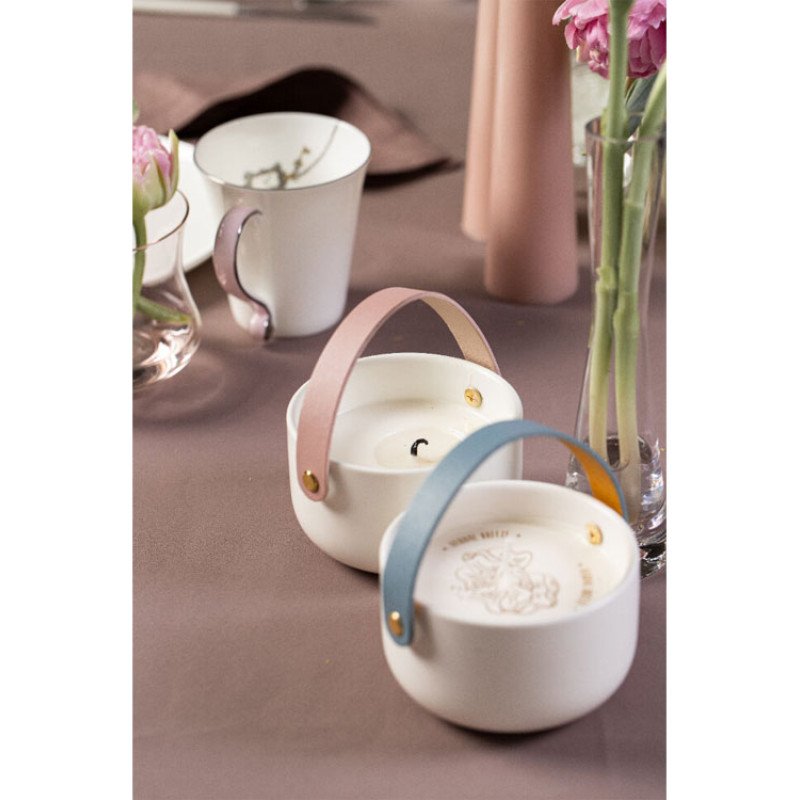 Свеча Valerie Concept с крышкой CNDL 5 PINK, белый/розовый