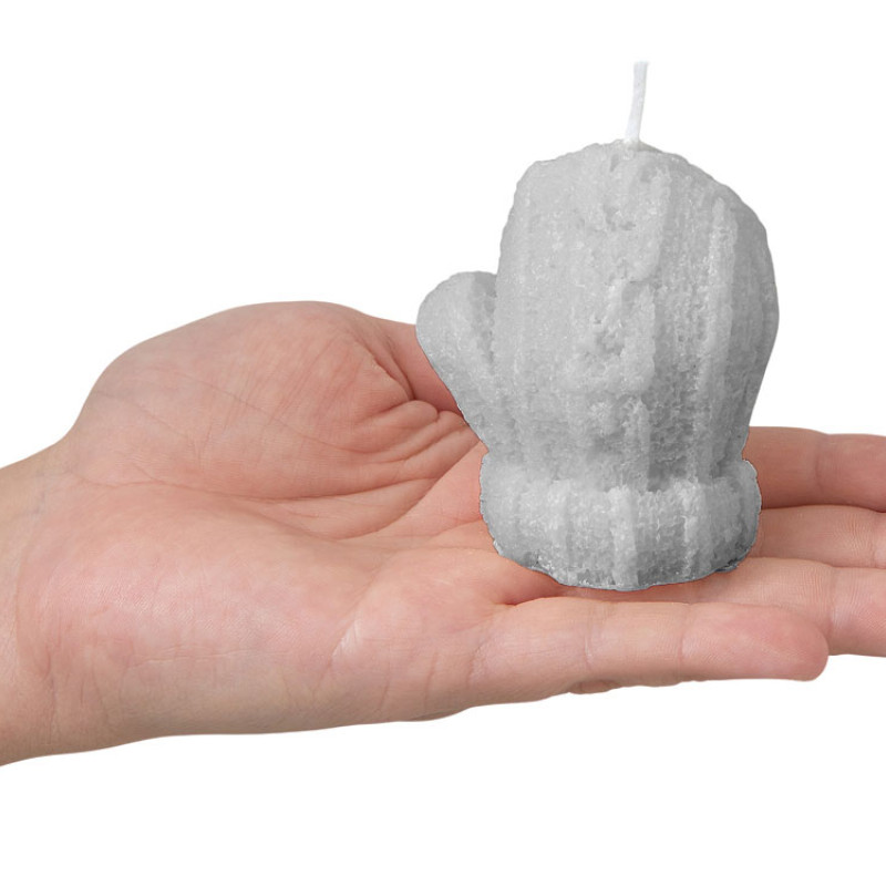 Свеча "Рукавичка", серый