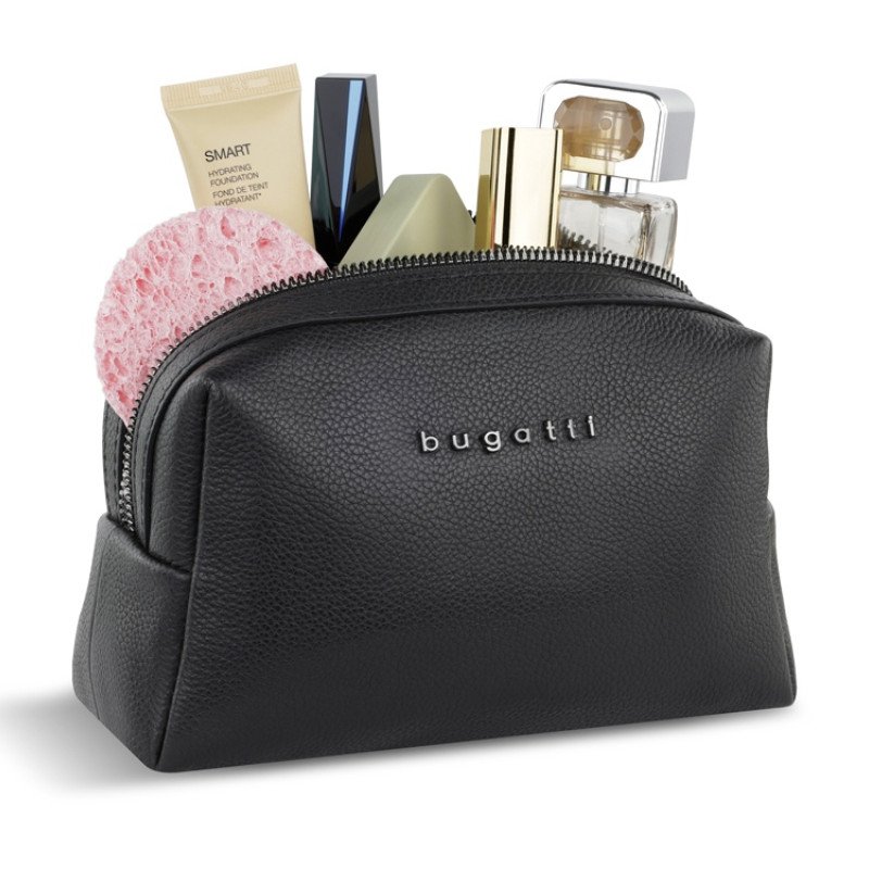 Косметичка BUGATTI БЕЛЛА | BELLA, чёрная, воловья кожа/полиэстер, 19х8,5х11 см Косметичка BUGATTI БЕЛЛА | BELLA, чёрная, воловья кожа/полиэстер, 19х8,5х11 см