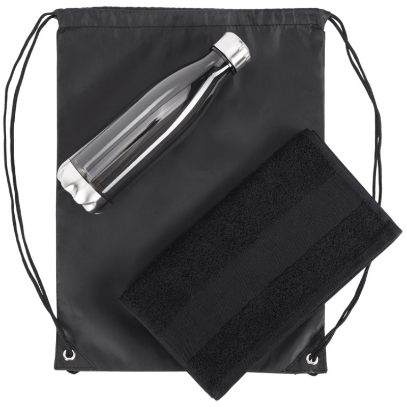 Спортивный набор с бутылкой и полотенцем «Beginner», черный