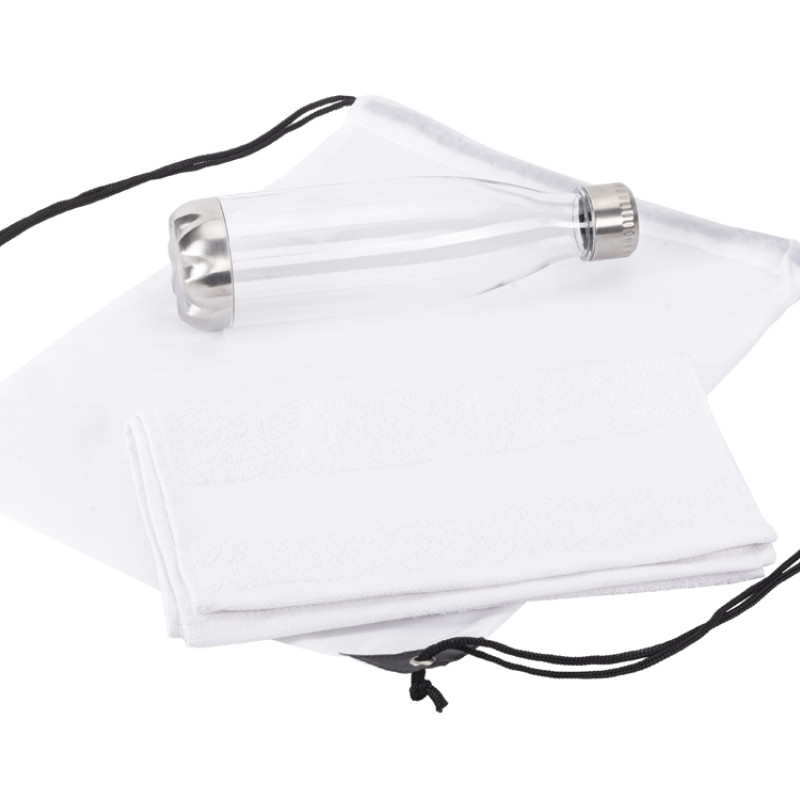 Спортивный набор с бутылкой и полотенцем «Beginner», белый