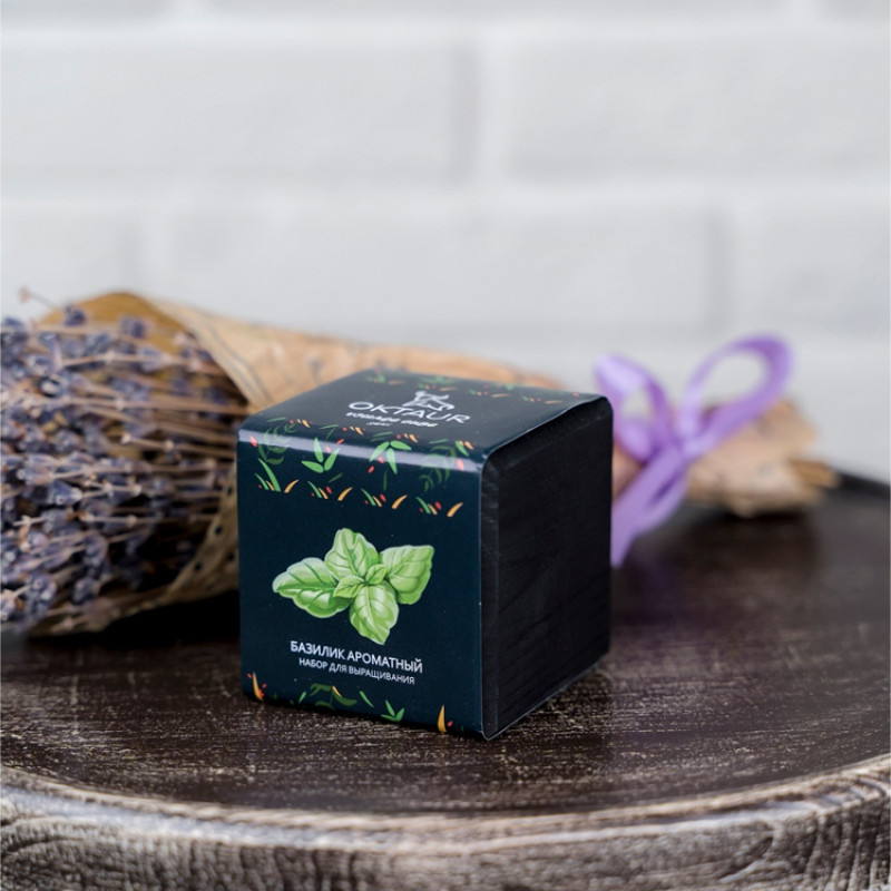 Набор для выращивания "Small village cube "Базилик ароматный" Набор для выращивания "Small village cube "Базилик ароматный"