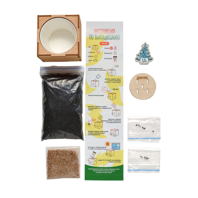 Набор для выращивания "Экокуб Magicme "Ель Голубая"