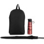 Подарочный набор с бутылкой для воды, зонтом и рюкзаком " Water element" , красный