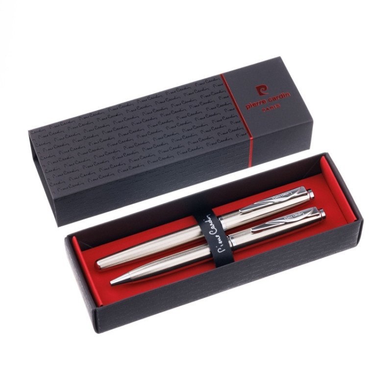 Набор Pierre Cardin PEN&PEN: ручка шариковая + роллер. Цвет - серебристый. Упаковка Е.