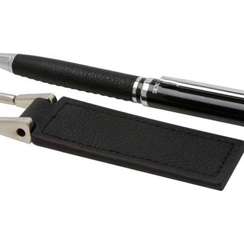 Verse Подарочный набор из шариковой ручки и брелока, черный