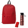 Подарочный набор с магнитным аккумулятором и бутылкой для воды "Waterpower", красный