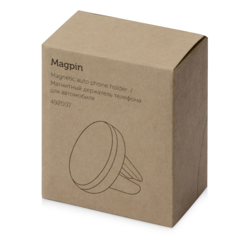 Магнитный держатель телефона для автомобиля "Magpin", черный/серебристый Магнитный держатель телефона для автомобиля "Magpin", черный/серебристый