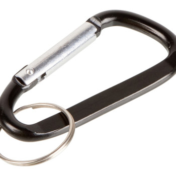 Брелок-карабин из переработанного алюминия "Alumina", черный
