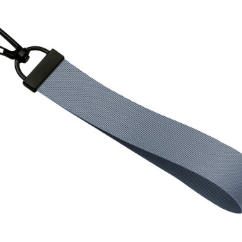 Ремувка с черным карабином "Summit", 2 см, серый/ченый