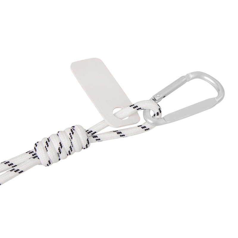 Брелок-веревочка на карабине "Trinket", черно-белый