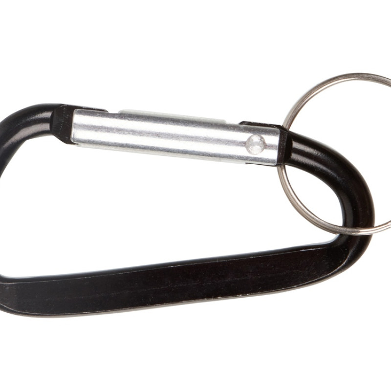 Брелок-карабин из переработанного алюминия "Alumina", черный