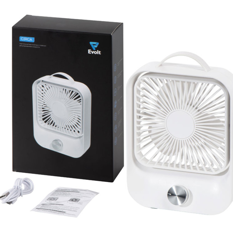 Настольный вентилятор с плавным регулированием скорости "Circa", белый