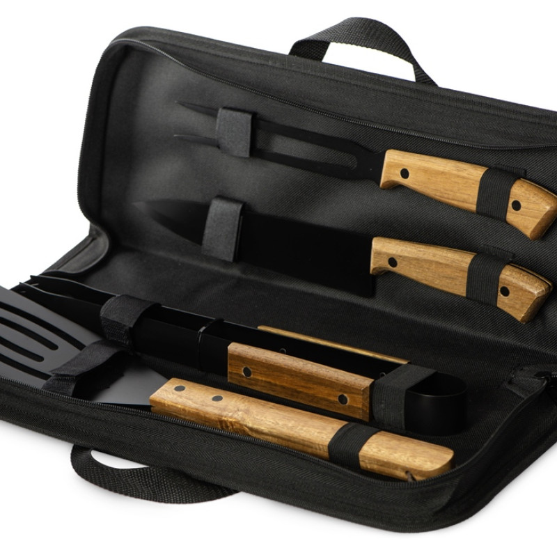 BBQ набор из акации, черный (P)