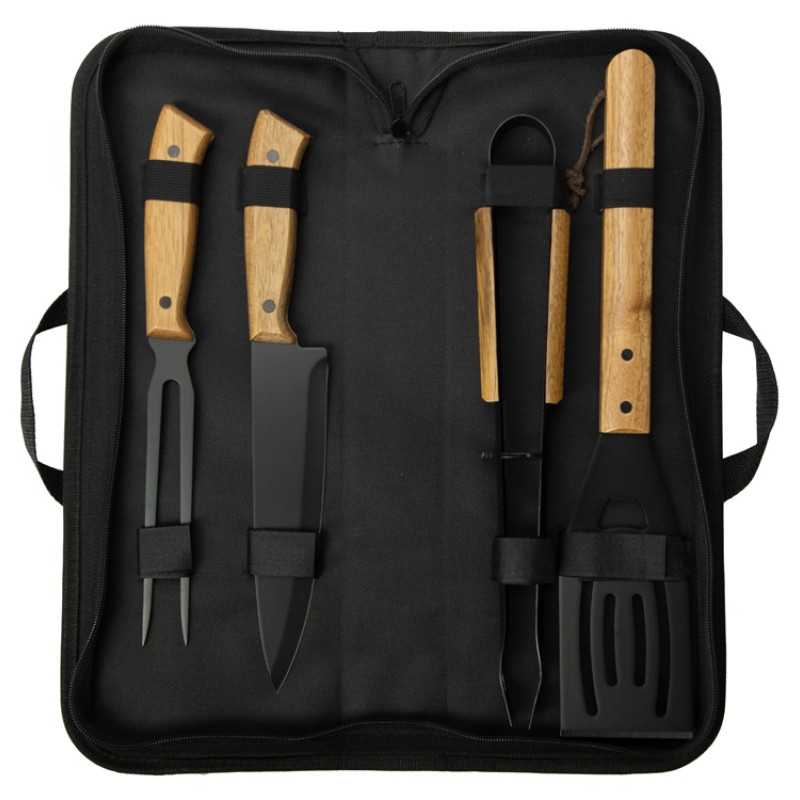 BBQ набор из акации, черный (P)