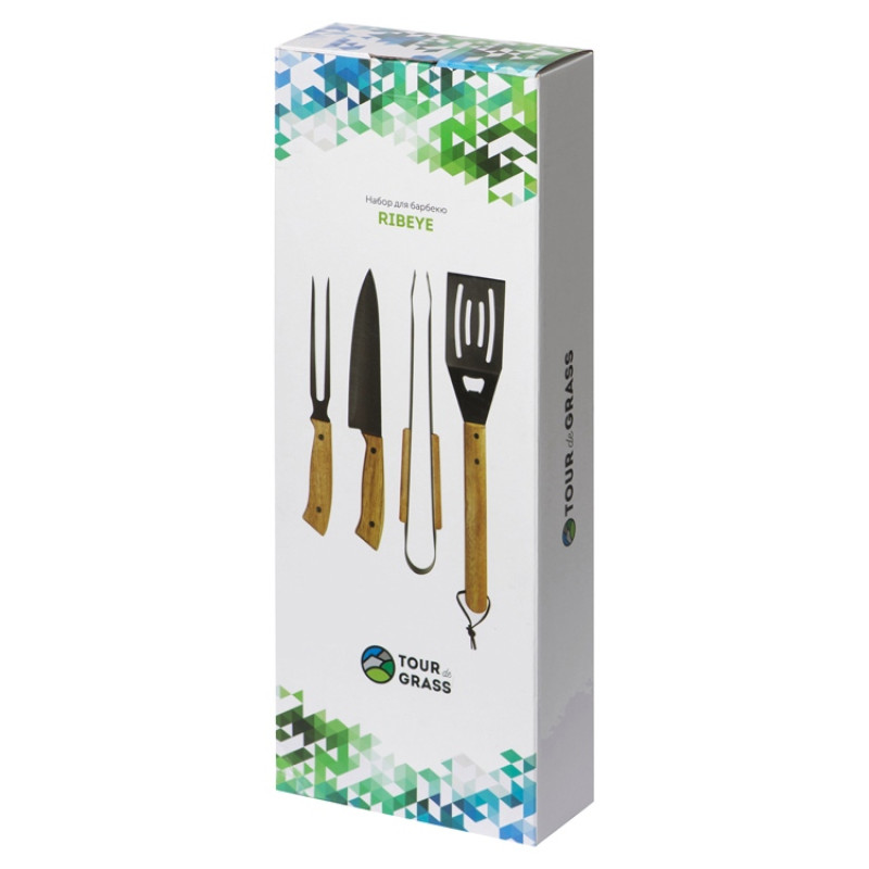 BBQ набор из акации, черный (P)