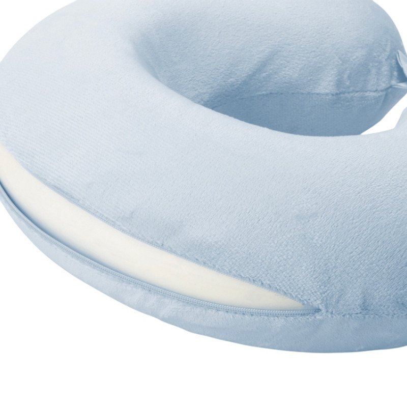 Подушка Basic из микрофибры с эффектом памяти U-shape, небесно голубой NEW