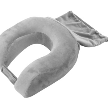 Подушка с эффектом памяти и вшитым чехлом "Stash & Snooze"