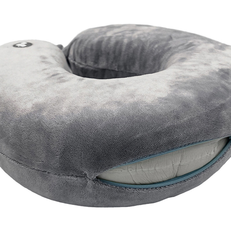 Подушка для путешествий с эффектом памяти Мемо "Drowsy" Grey