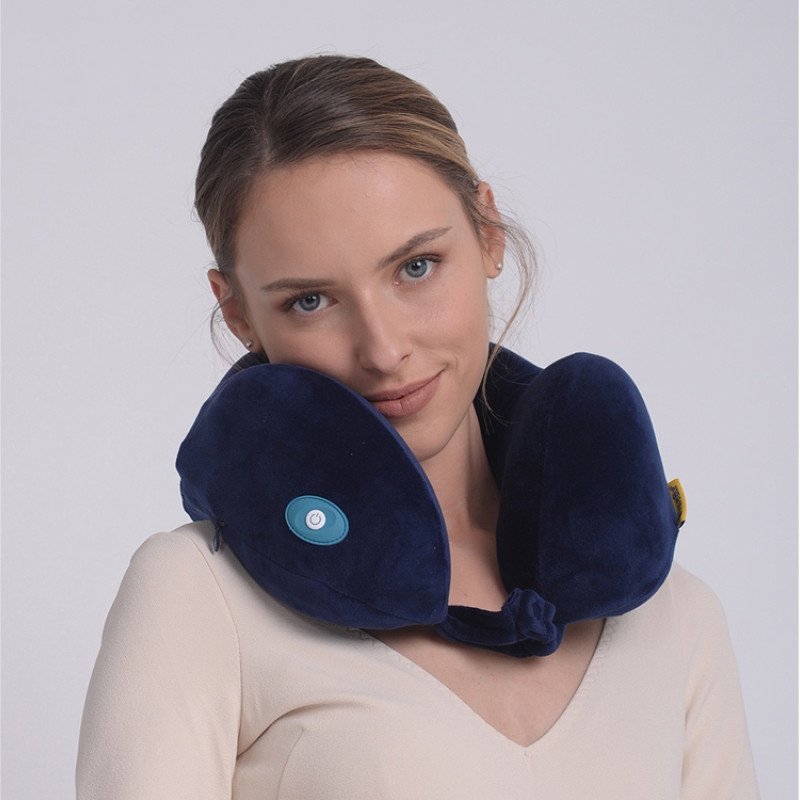 Подушка для путешествий со встроенным массажером "Massage Tranquility Pillow", синий Подушка для путешествий со встроенным массажером "Massage Tranquility Pillow", синий