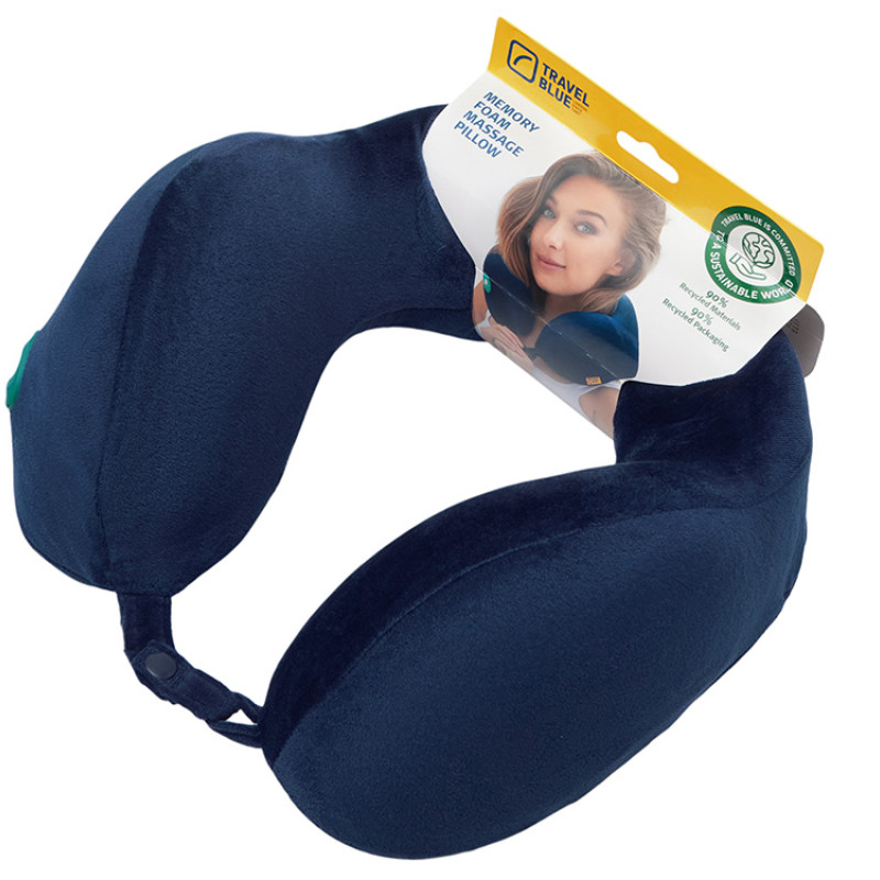 Подушка для путешествий массажная Travel Blue Massage Tranquility Pillow (217), цвет темно-синий