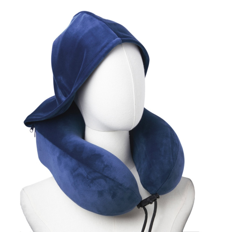 Подушка с эффектом памяти, с капюшоном "Dream Hood", синий