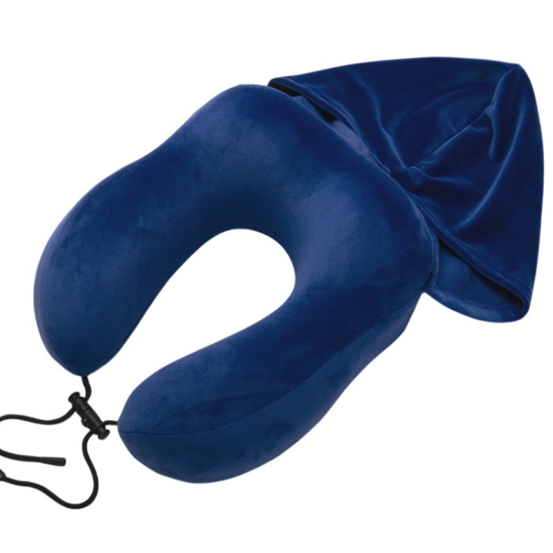 Подушка с эффектом памяти, с капюшоном "Dream Hood", синий