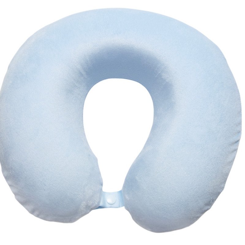 Подушка Basic из микрофибры с эффектом памяти U-shape, небесно голубой NEW
