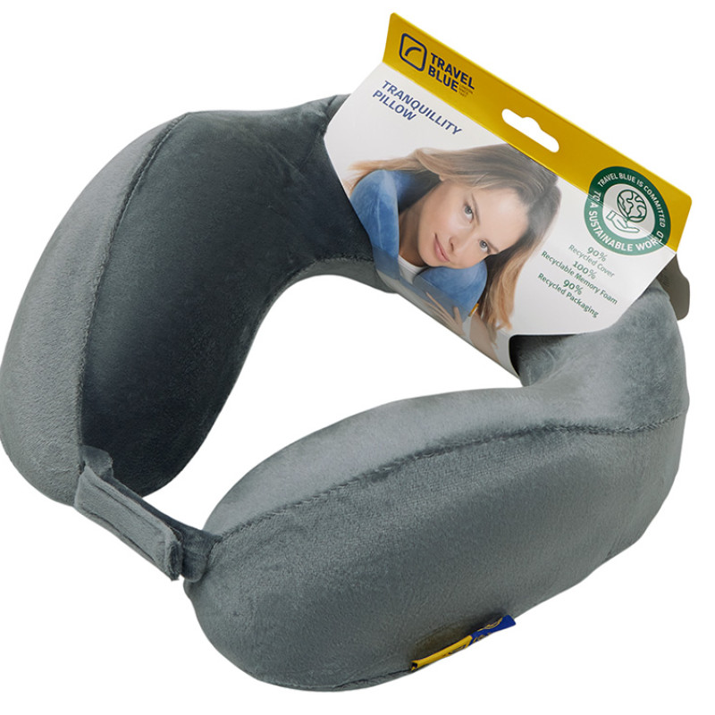 Подушка для путешествий с эффектом памяти Travel Blue Tranquility Pillow, увеличенная (212), цвет серый
