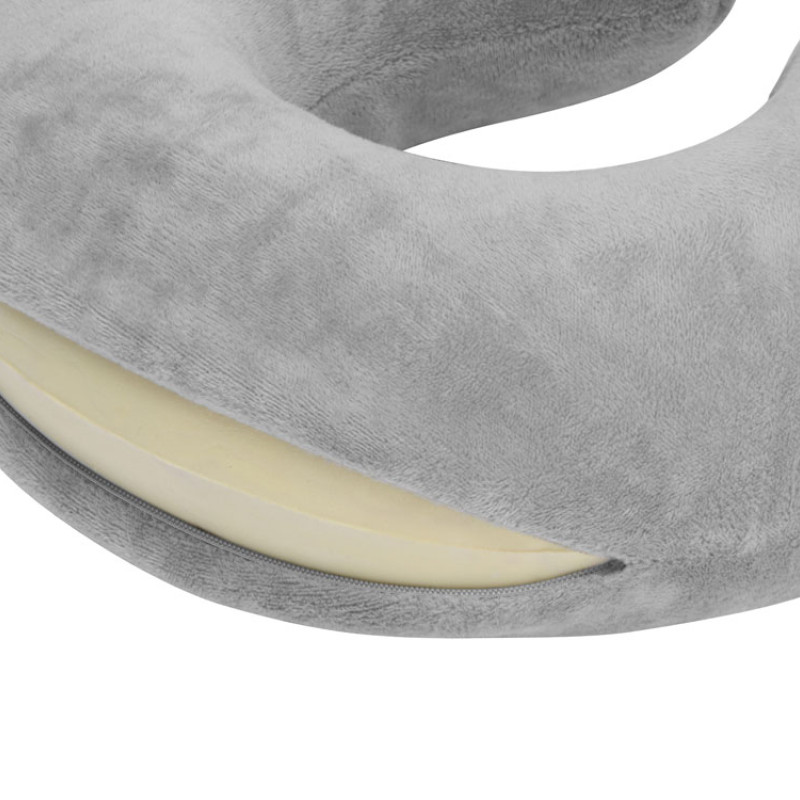 Подушка Basic из микрофибры с эффектом памяти U-shape, серый