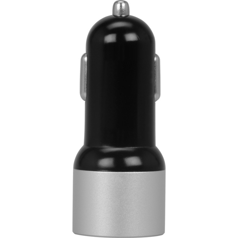 Адаптер автомобильный USB с функцией быстрой зарядки QC 3.0 "TraffIQ", черный/серебристый