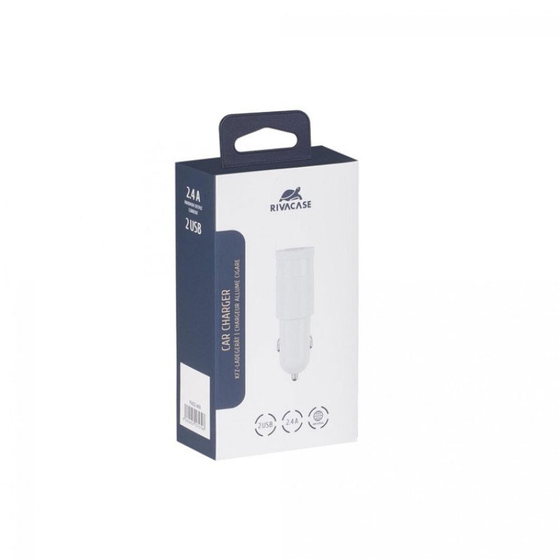 PS4222 W00 автомобильное ЗУ 2,4A / 2USB, без кабеля, белый