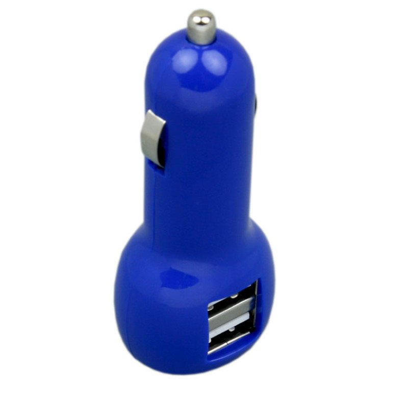 Автомобильная зарядка CC-01, 2 USB порта, синий цвет. Автомобильная зарядка CC-01, 2 USB порта, синий цвет.