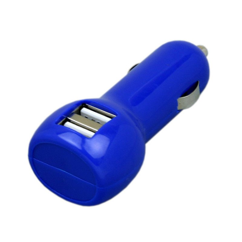 Автомобильная зарядка CC-01, 2 USB порта, синий цвет. Автомобильная зарядка CC-01, 2 USB порта, синий цвет.