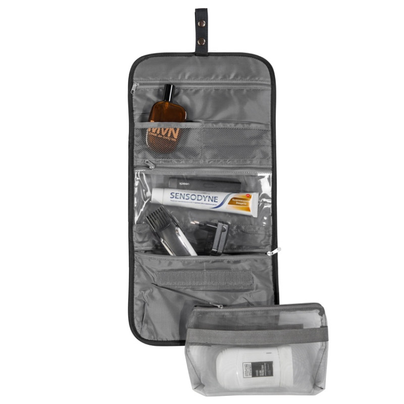 Несессер для путешествий со съемной косметичкой "Flat", черный