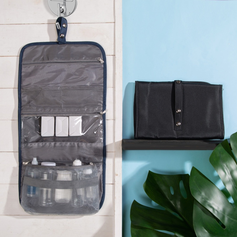 Несессер для путешествий со съемной косметичкой "Flat", черный
