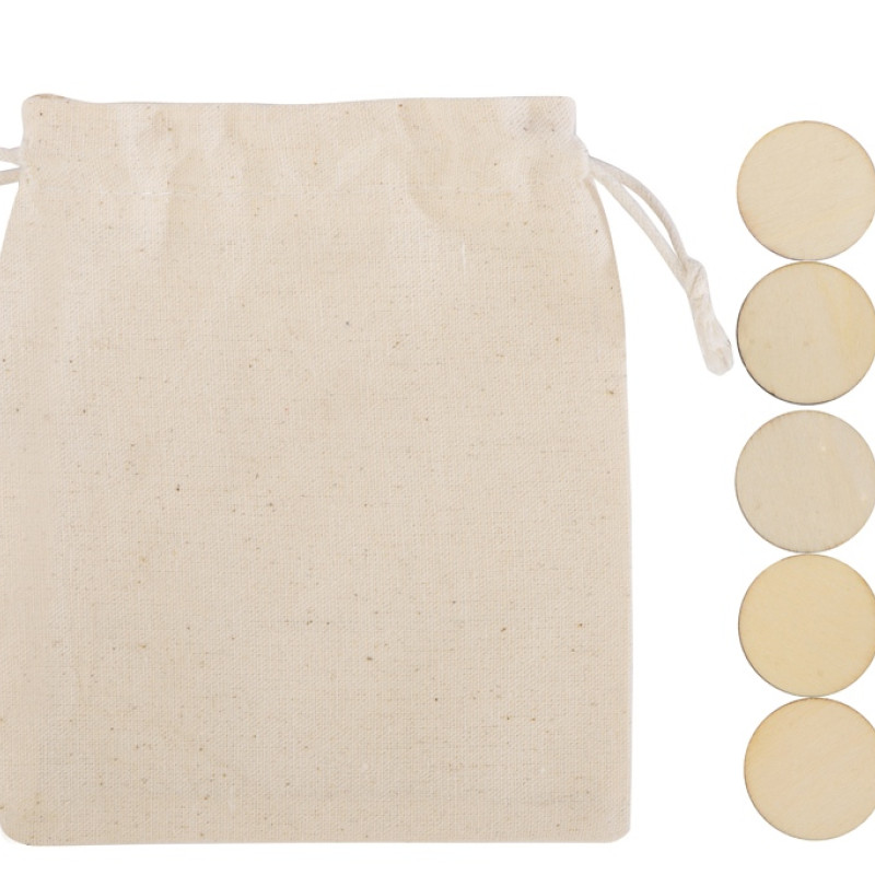 Деревянные крестики нолики в мешочке "XO"