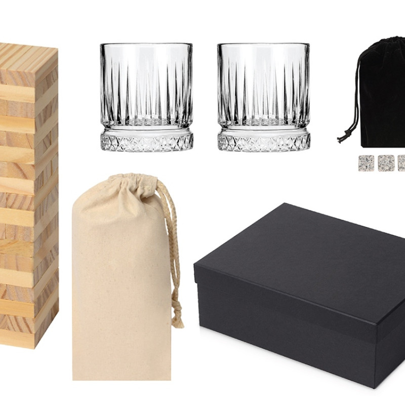 Подарочный набор с бокалами и дженгой